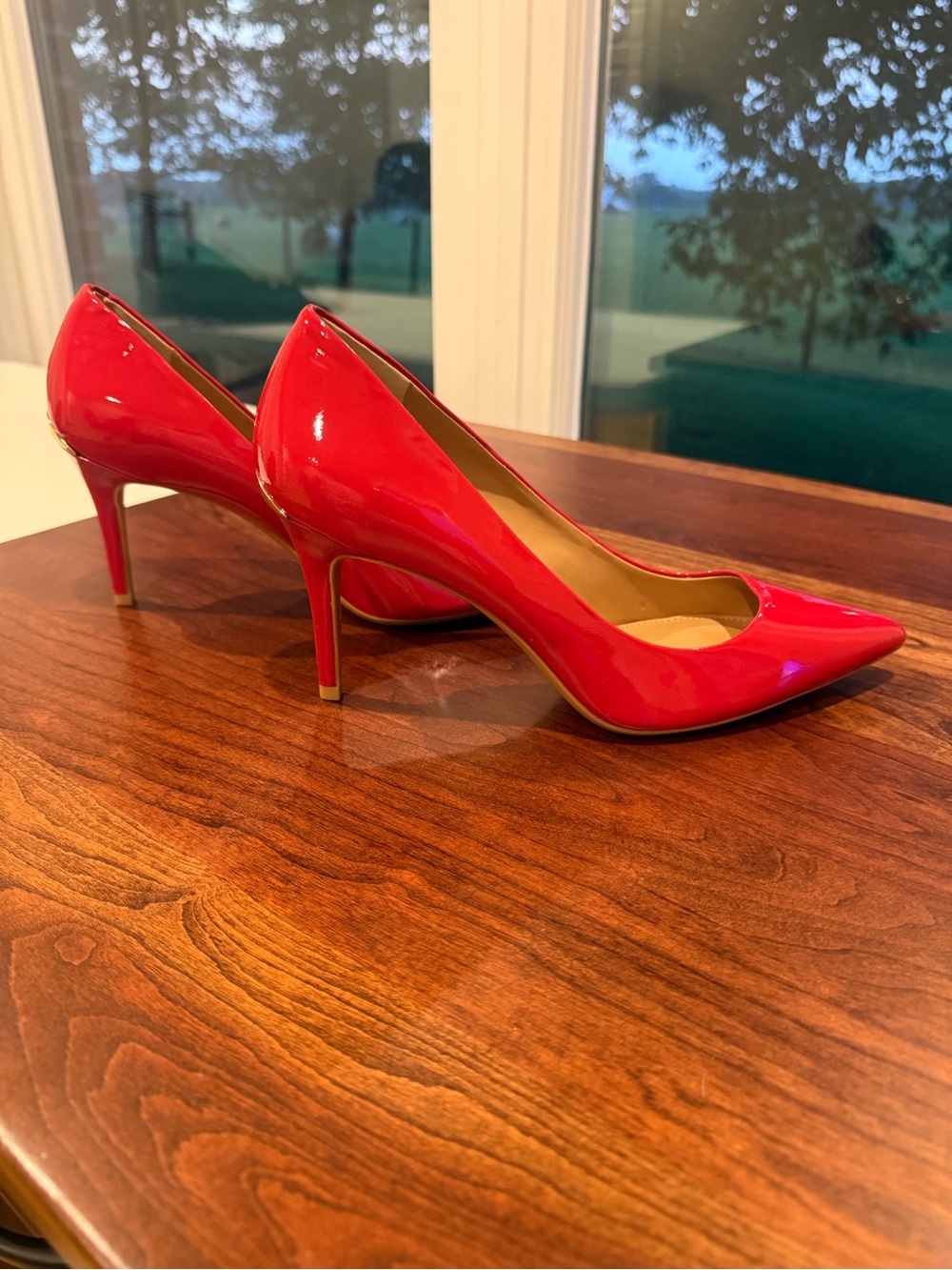 Calvin Klein Red Patent Pointed-Toe Pump - Picture 4 of 7